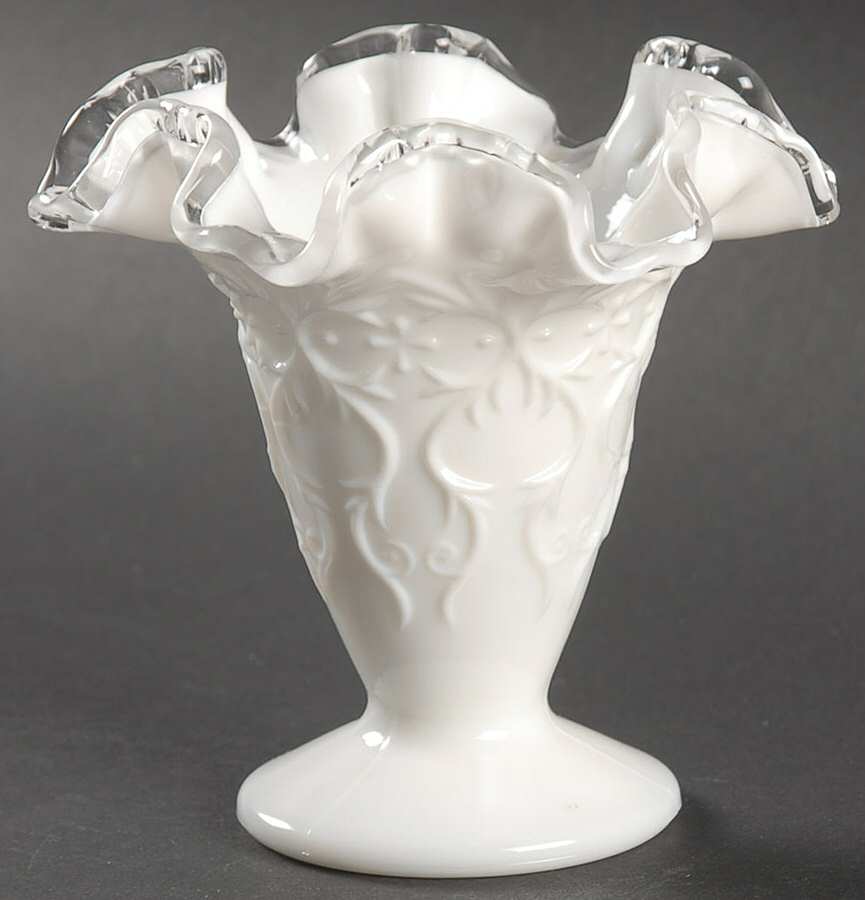 Silver Crest Spanish Lace 4" Flower Vase by Fenton-1