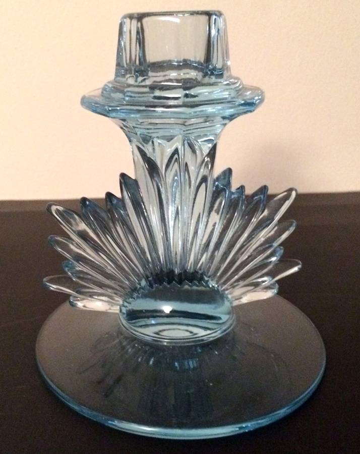 Flame Blue 4" Single Light Candlestick by Fostoria-1