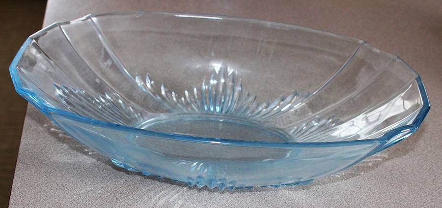 Flame Blue Oval Bowl by Fostoria-1