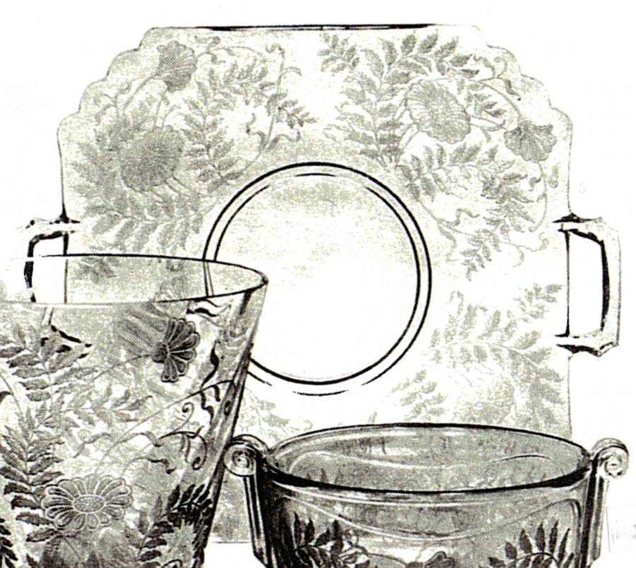 Wildflower Green Handled Cake Plate by Fostoria-1