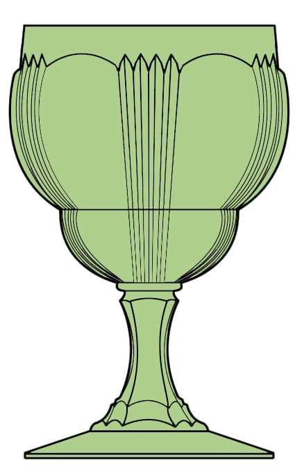 Sunray Green Water Goblet by Fostoria-1