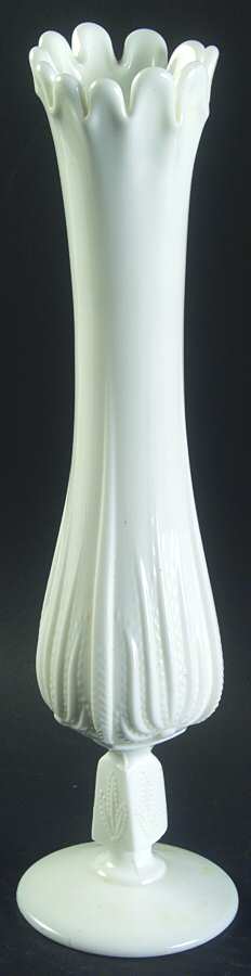 Cactus Milk Glass 12" Swung Bud Vase by Fenton-1