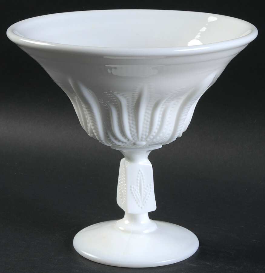 Cactus Milk Glass Footed Open Nut Dish by Fenton-1