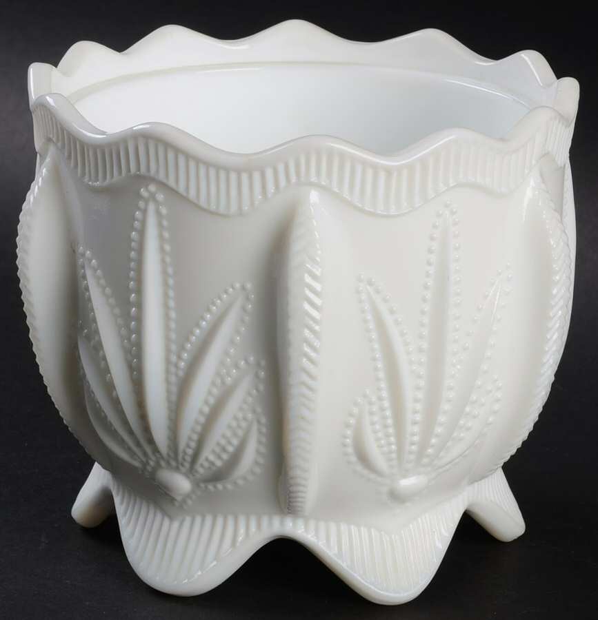 Cactus Milk Glass Open Sugar by Fenton-1
