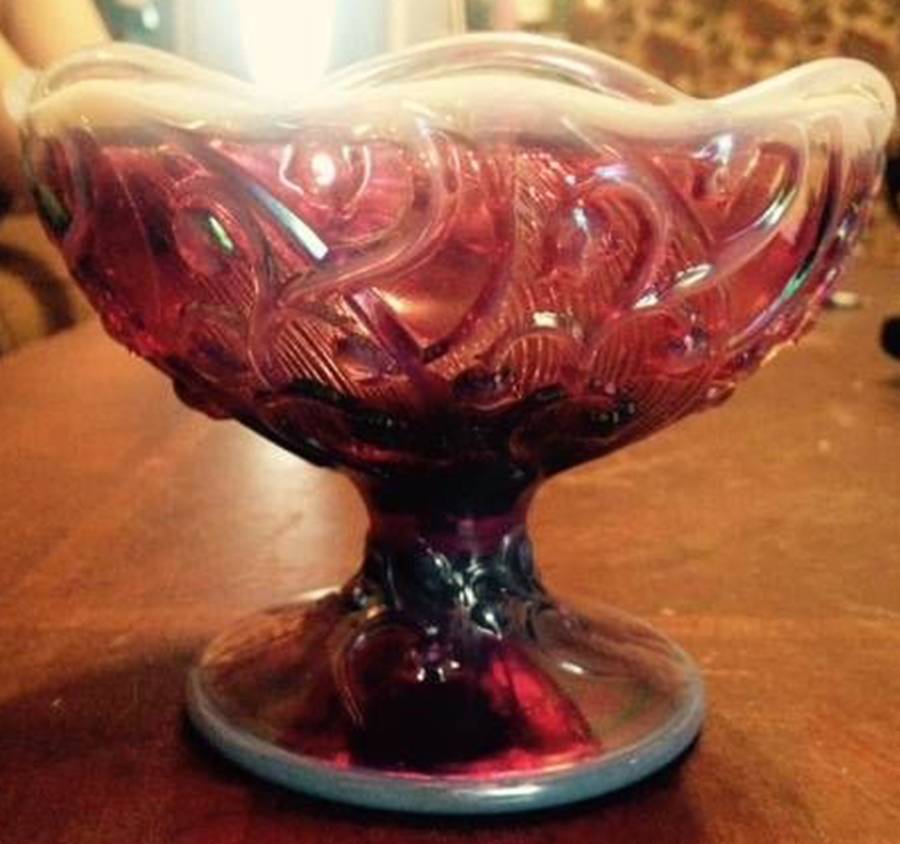 Lily of the Valley Cameo (Opalescent) Base for (2 Piece) Fairy Lamp by Fenton-1
