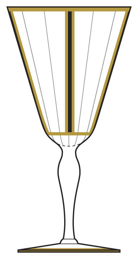 Black & Gold Water Goblet by Fostoria-1