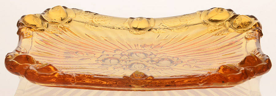 Rose Amber Soap Dish by Fenton-1