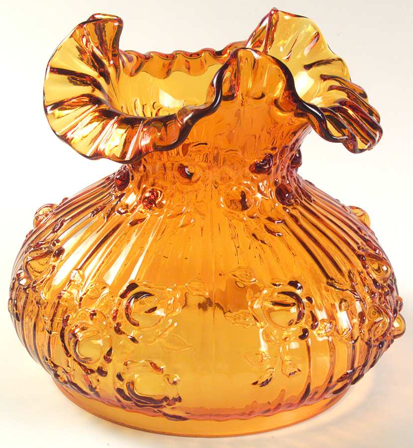 Rose Amber Globe for Student Lamp by Fenton-1