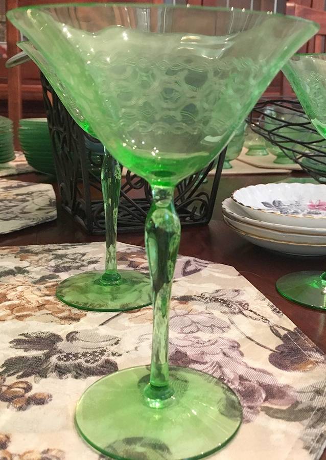 Cordelia Green Champagne/Tall Sherbet by Fostoria-1