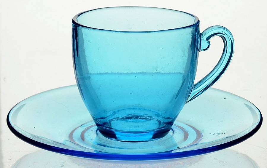 Pioneer Blue (Electric Blue) Demitasse Cup & Saucer Set by Fostoria-1
