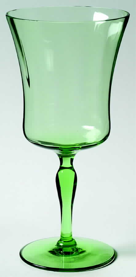 869 Green Water Goblet by Fostoria-1