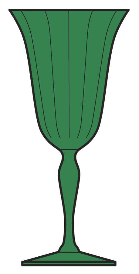 877 Dark Green Water Goblet by Fostoria-1
