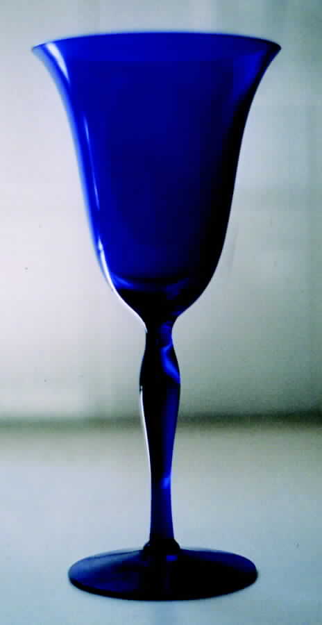 877 Cobalt Blue (Optic) Water Goblet by Fostoria-1