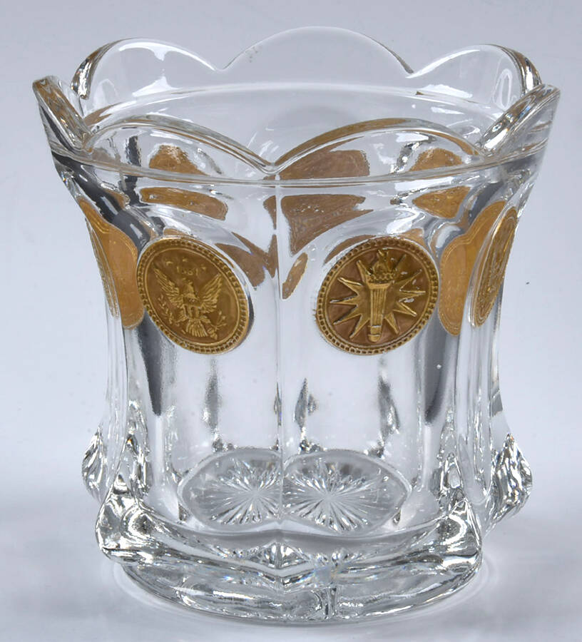 Coin Glass Gold Decoration (Stem 1372) Candy Dish No Lid by Fostoria-1