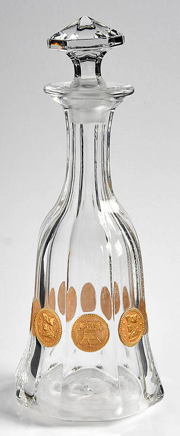 Coin Glass Gold Decoration (Stem 1372) Decanter & Stopper by Fostoria-1