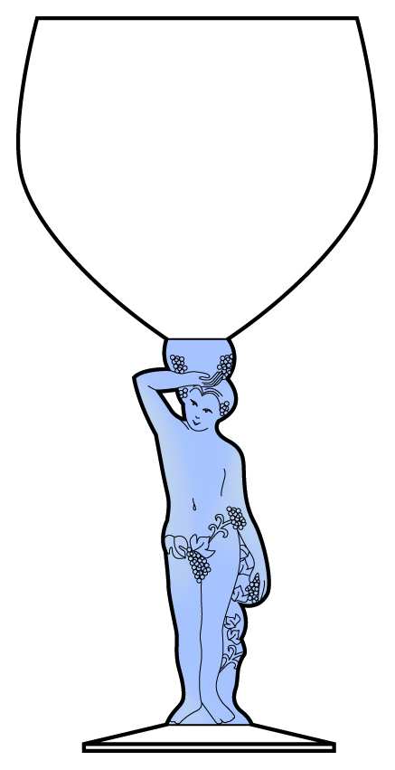 Bacchus Blue Water Goblet by France-1