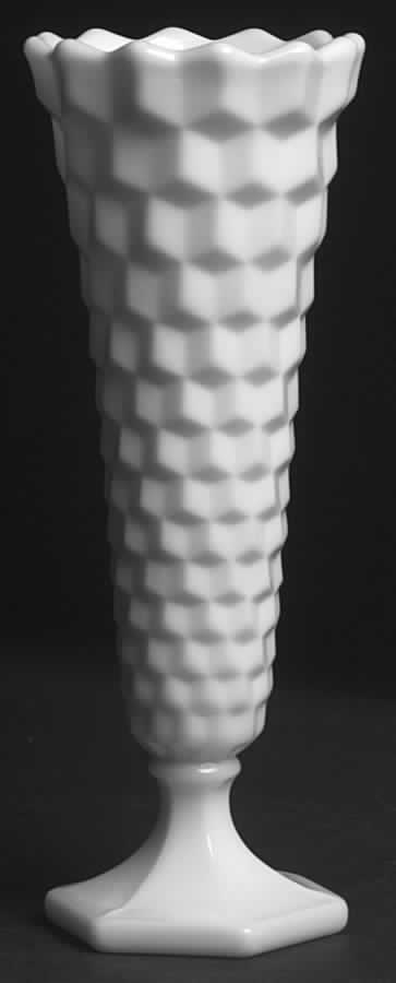 American Clear (Stem 2056) 8" Milk Glass Flared Bud Vase by Fostoria-1