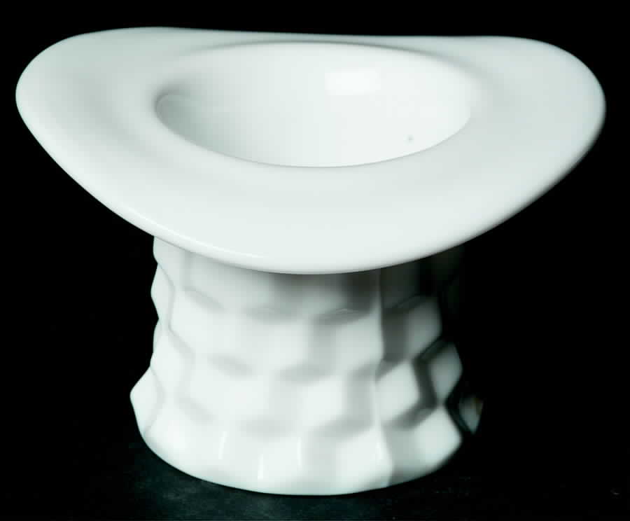 American Clear (Stem 2056) 3" Milk Glass Topper (Top Hat) by Fostoria-1