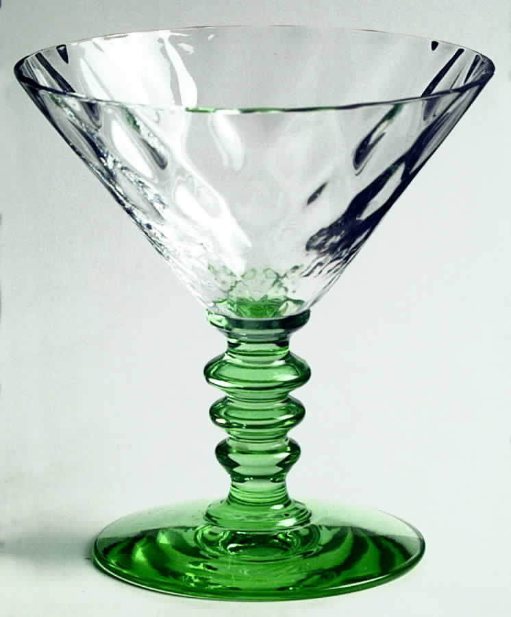 560 Green (Diamond Optic) Champagne/Tall Sherbet by Bryce-1