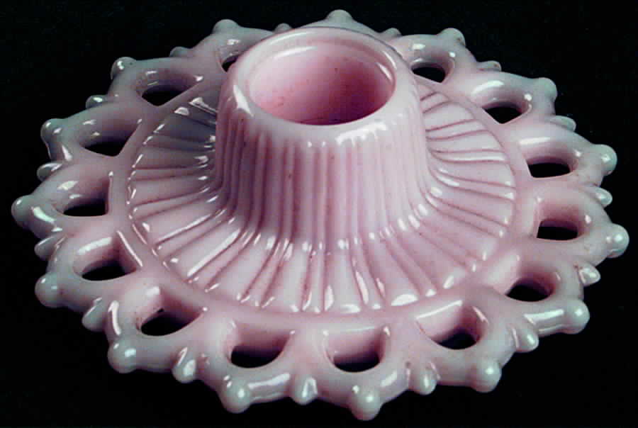 Randolph Pink (Peach) Single Light Candlestick by Fostoria-1