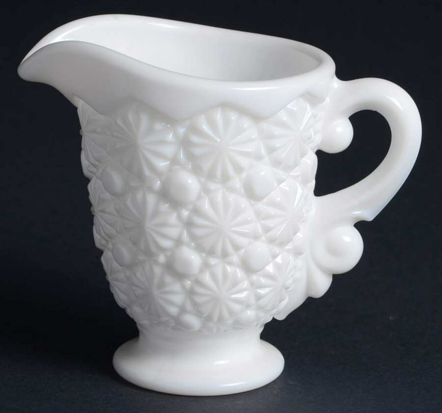 Daisy and Button Milk Glass Creamer by Fostoria-1