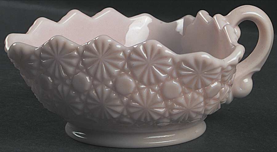 Daisy and Button Pink (Peach) Handled Nappy by Fostoria-1