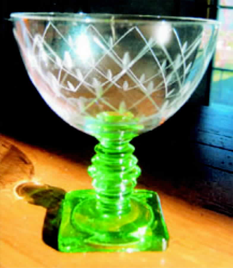 New Yorker Green Champagne/Tall Sherbet by Fostoria-1