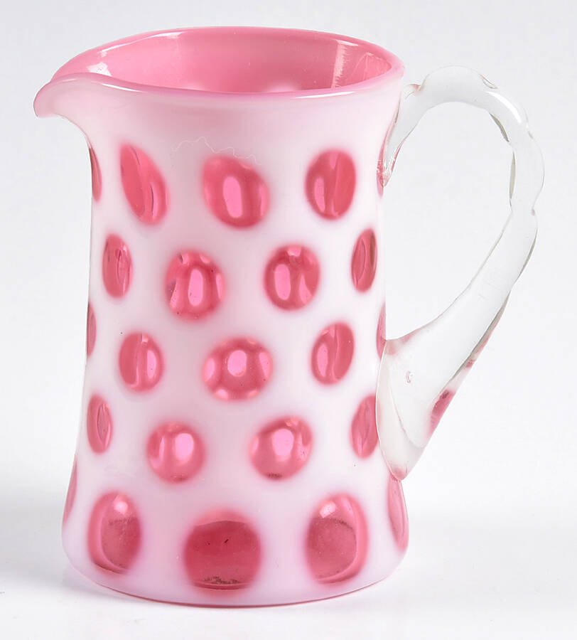 Coin Dot Cranberry (Opalescent) Creamer by Fenton-1