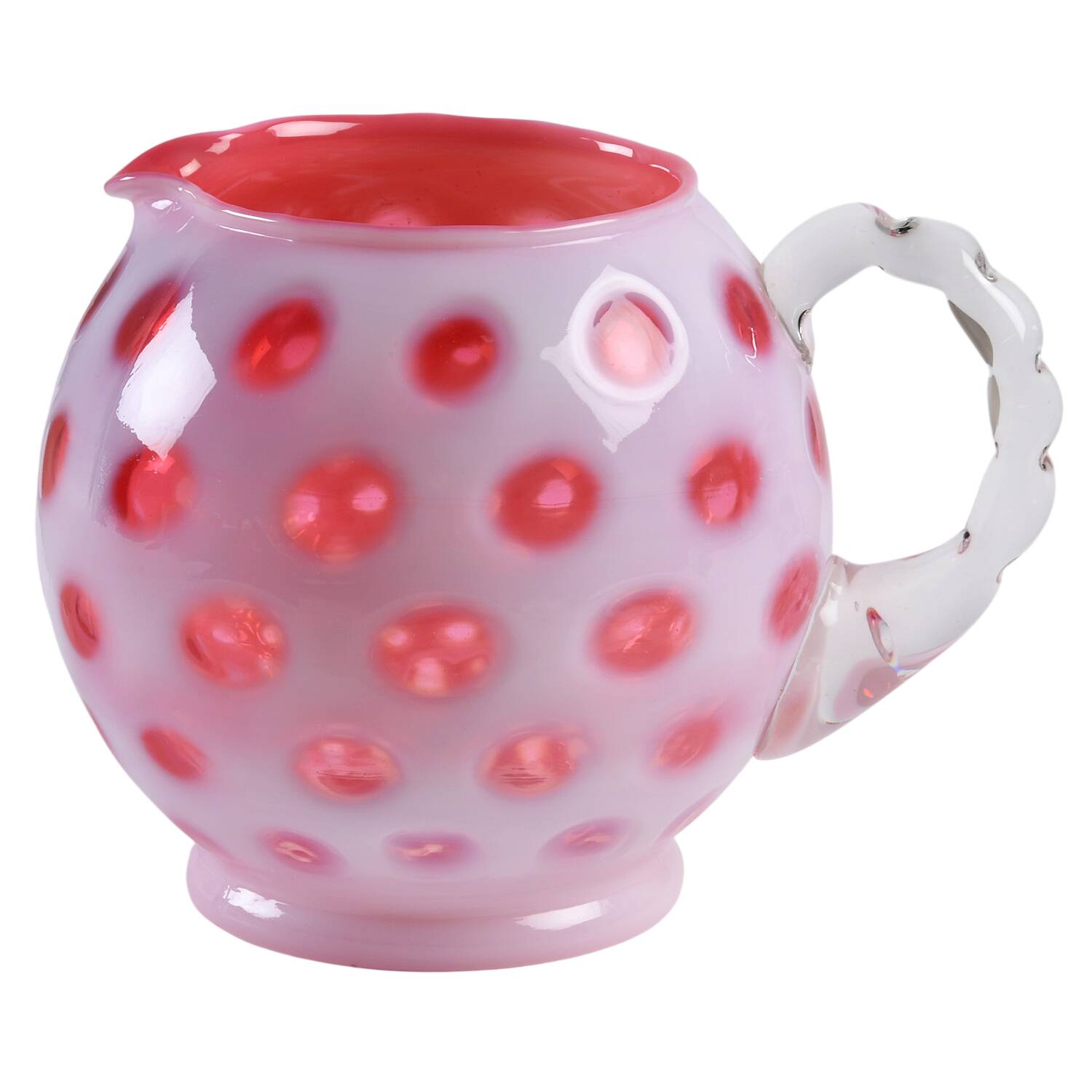 Coin Dot Cranberry (Opalescent) 32 Oz Squat Jug by Fenton-1