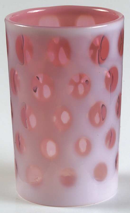 Coin Dot Cranberry (Opalescent) 8 Oz Flat Tumbler by Fenton-1