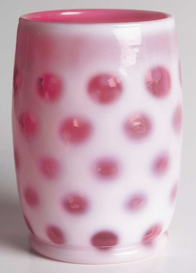 Coin Dot Cranberry (Opalescent) 12 Oz Flat Tumbler by Fenton-1