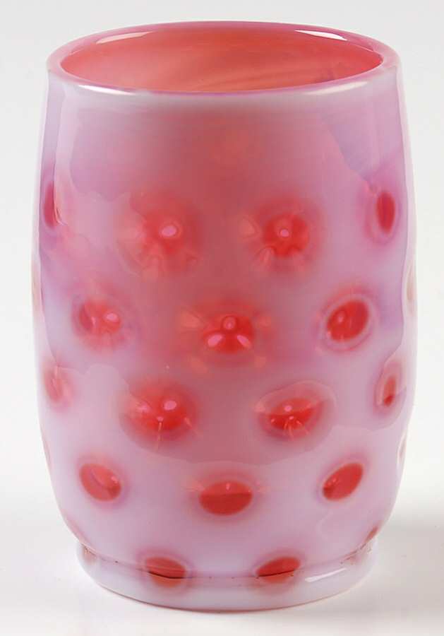 Coin Dot Cranberry (Opalescent) 10 Oz Flat Tumbler by Fenton-1