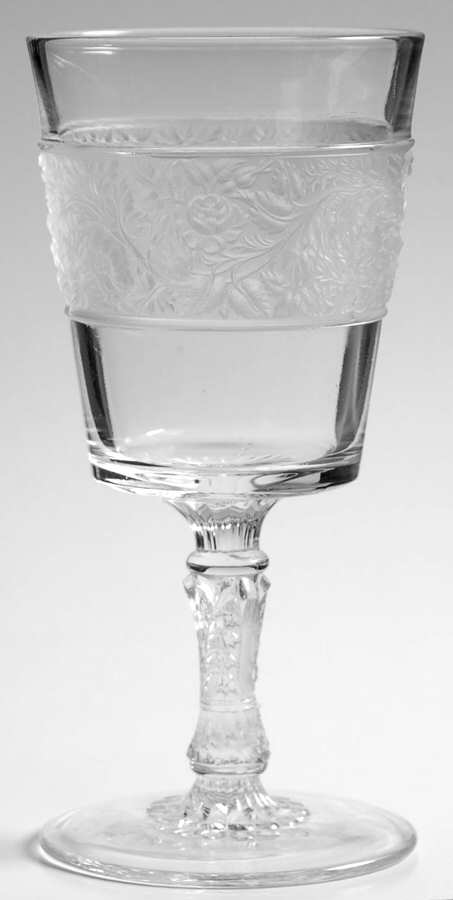 Flower Band Clear Water Goblet by Fenton-1