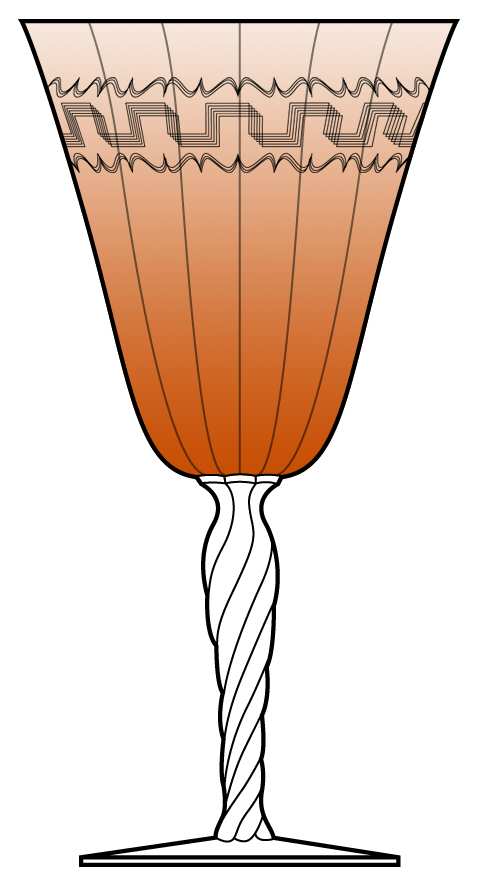 Greek Amber Water Goblet by Fostoria-1