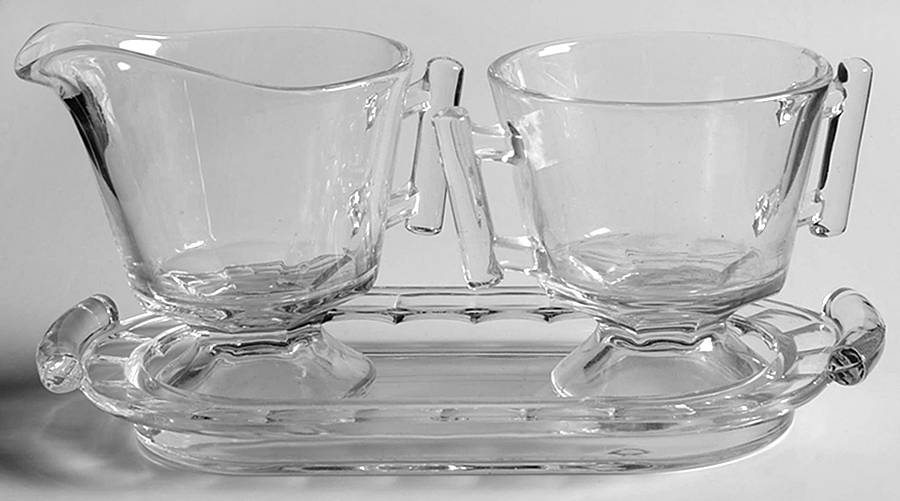 Raleigh Mini Creamer, Sugar and Tray Set by Fostoria-1
