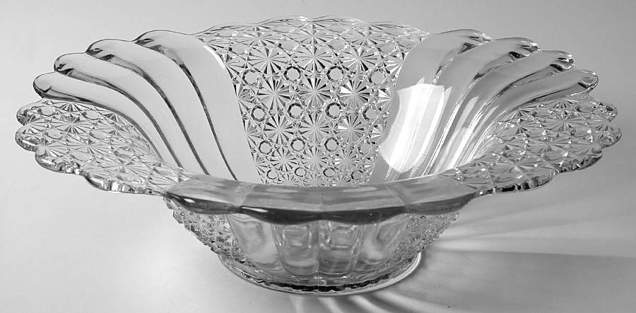 Daisy and Button Clear 11" Flared Bowl by Fenton-1