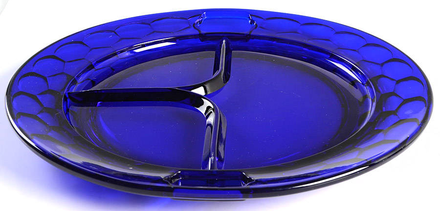 Georgian Cobalt Blue Grill Plate by Fenton-1