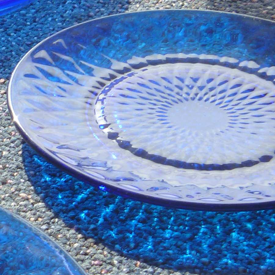 Diamond Optic Cobalt Blue Bread & Butter Plate by Fenton-1