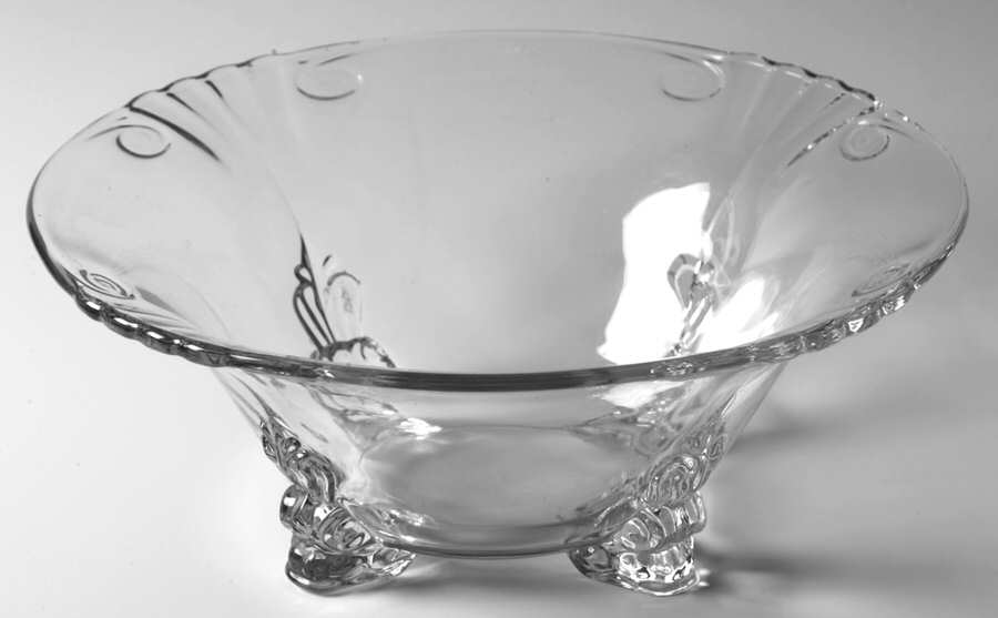 2470 Clear 10" 4-Toed Footed Bowl by Fostoria-1