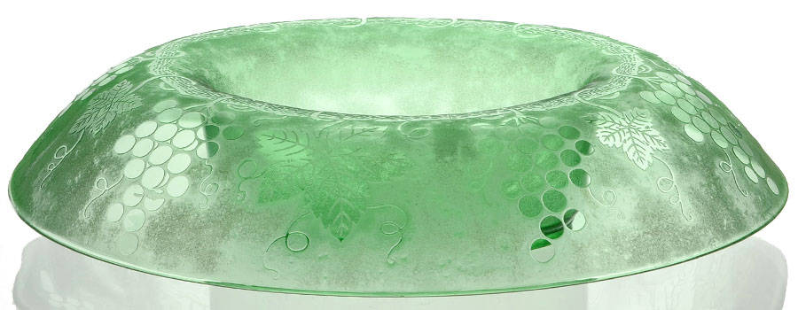 Grape Green (Brocade) 13" Oval Rolled Edge Centerpiece by Fostoria-1