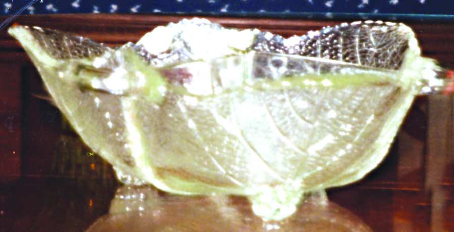 Grape Leaf Clear 6" Round 3 Part Relish by Fostoria-1
