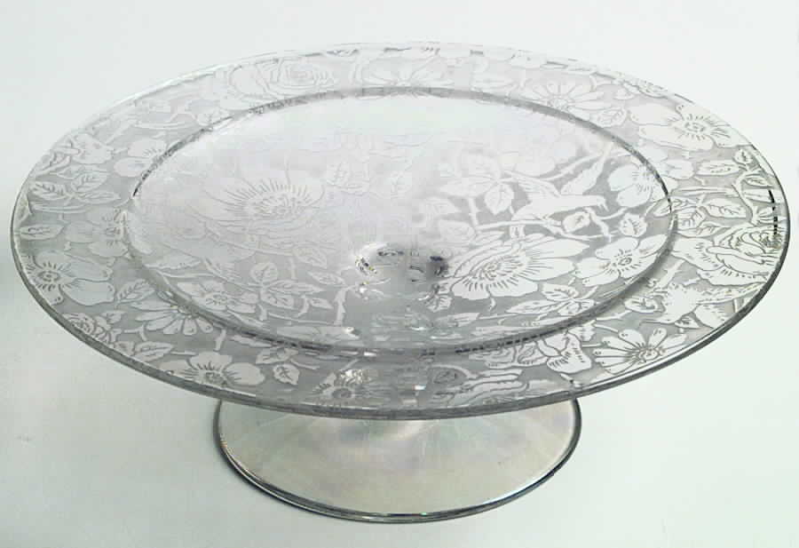 Victoria Clear (Iridescent, Brocade) Round Compote (Height X Width) by Fostoria-1