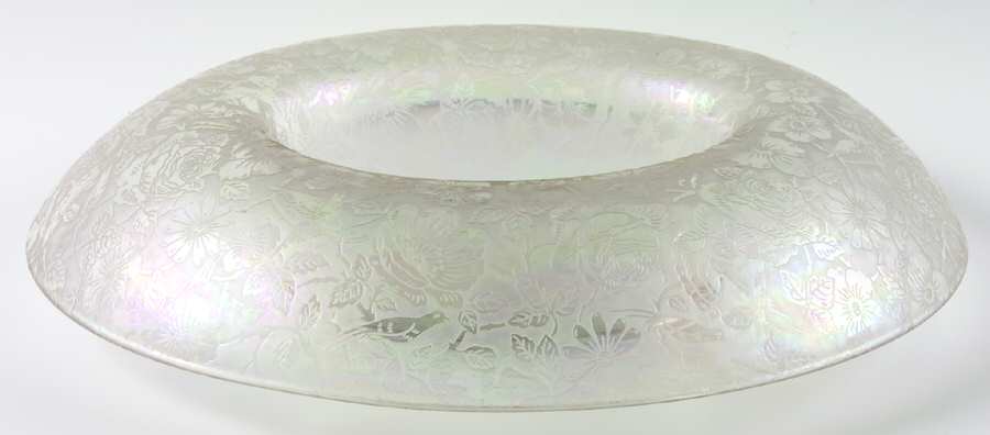 Victoria Clear (Iridescent, Brocade) 13" Oval Rolled Edge Centerpiece by Fostoria-1