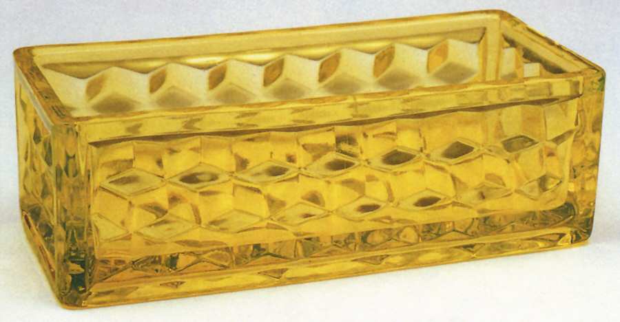 American Clear (Stem 2056) Yellow Cigarette/Jewel Box with Lid by Fostoria-1