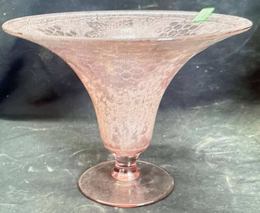 Grape Orchid (Brocade) 8" Footed Vase by Fostoria-1