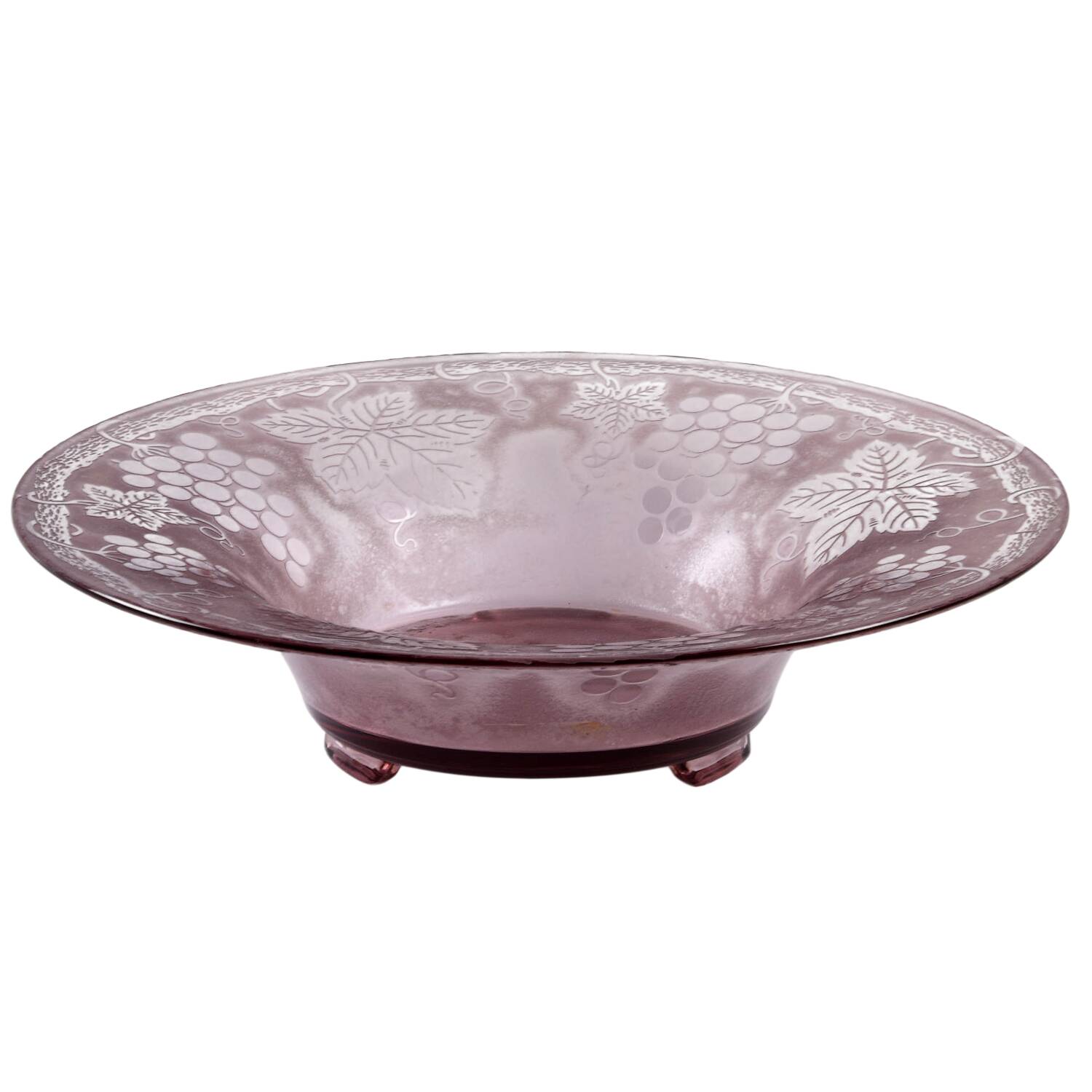 Grape Orchid (Brocade) 12" Round Footed Flared Bowl by Fostoria-1