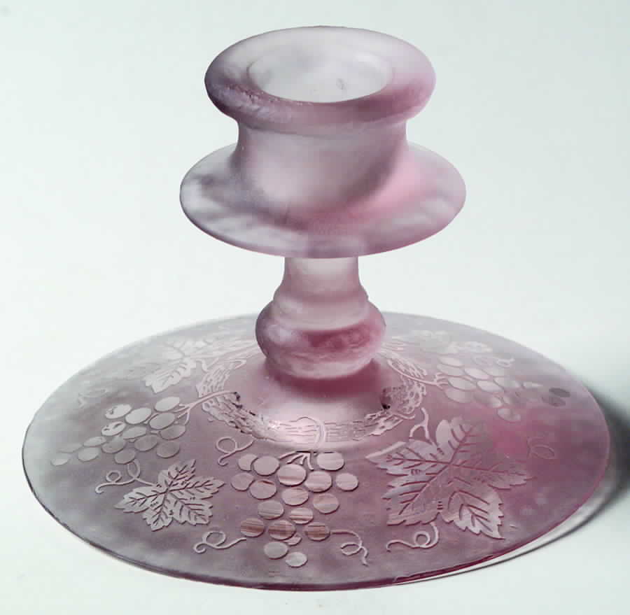 Grape Orchid (Brocade) 3" Single Light Candlestick by Fostoria-1