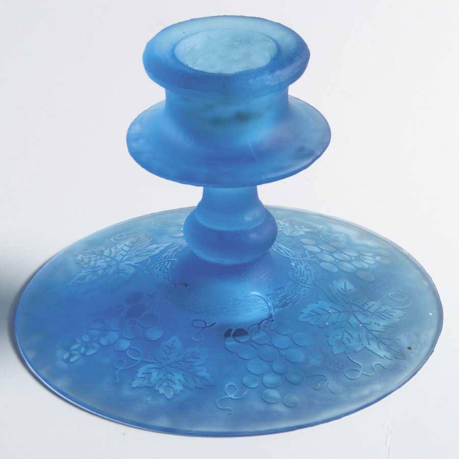 Grape Blue (Brocade) 3" Single Light Candlestick by Fostoria-1