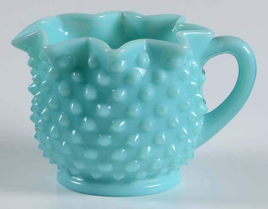 Hobnail Turquoise Star Shape Creamer, Full Star by Fenton-1