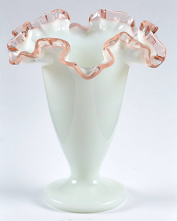 Rose Crest 6" Double Crimped Vase by Fenton-1